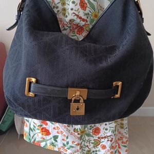 Polo by Ralph Lauren Black Hobo Bag with Gold Accents
